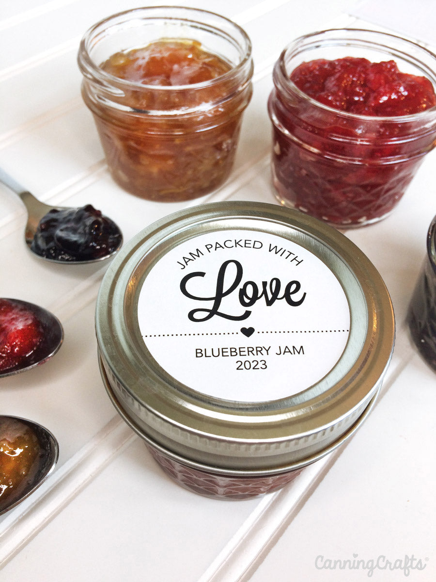 Modern Jam Packed with Love Wedding Canning Labels