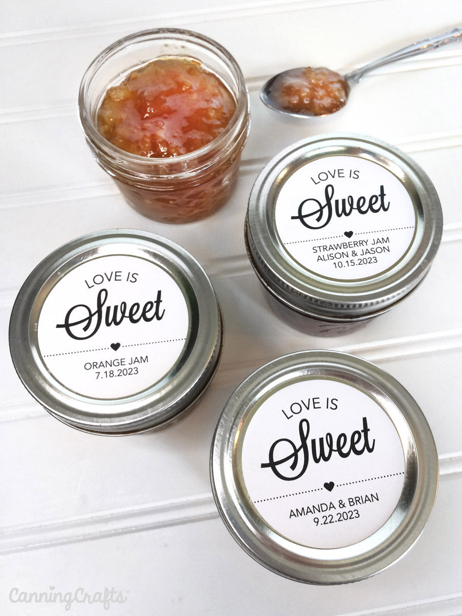 Custom Modern Love is Sweet Wedding Canning Jar Labels | CanningCrafts.com