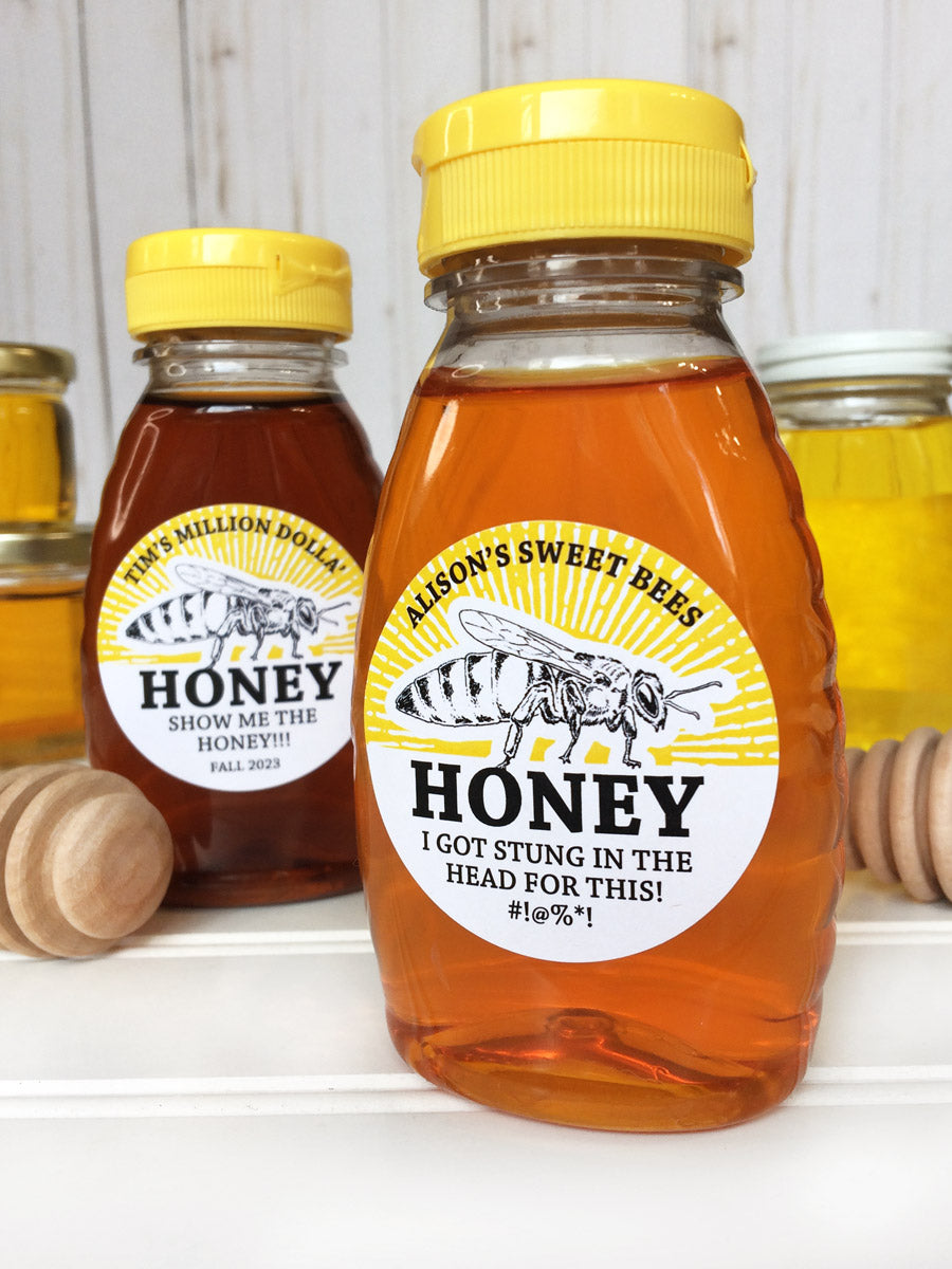 Custom Queen Bee Honey Bottle Labels | CanningCrafts.com