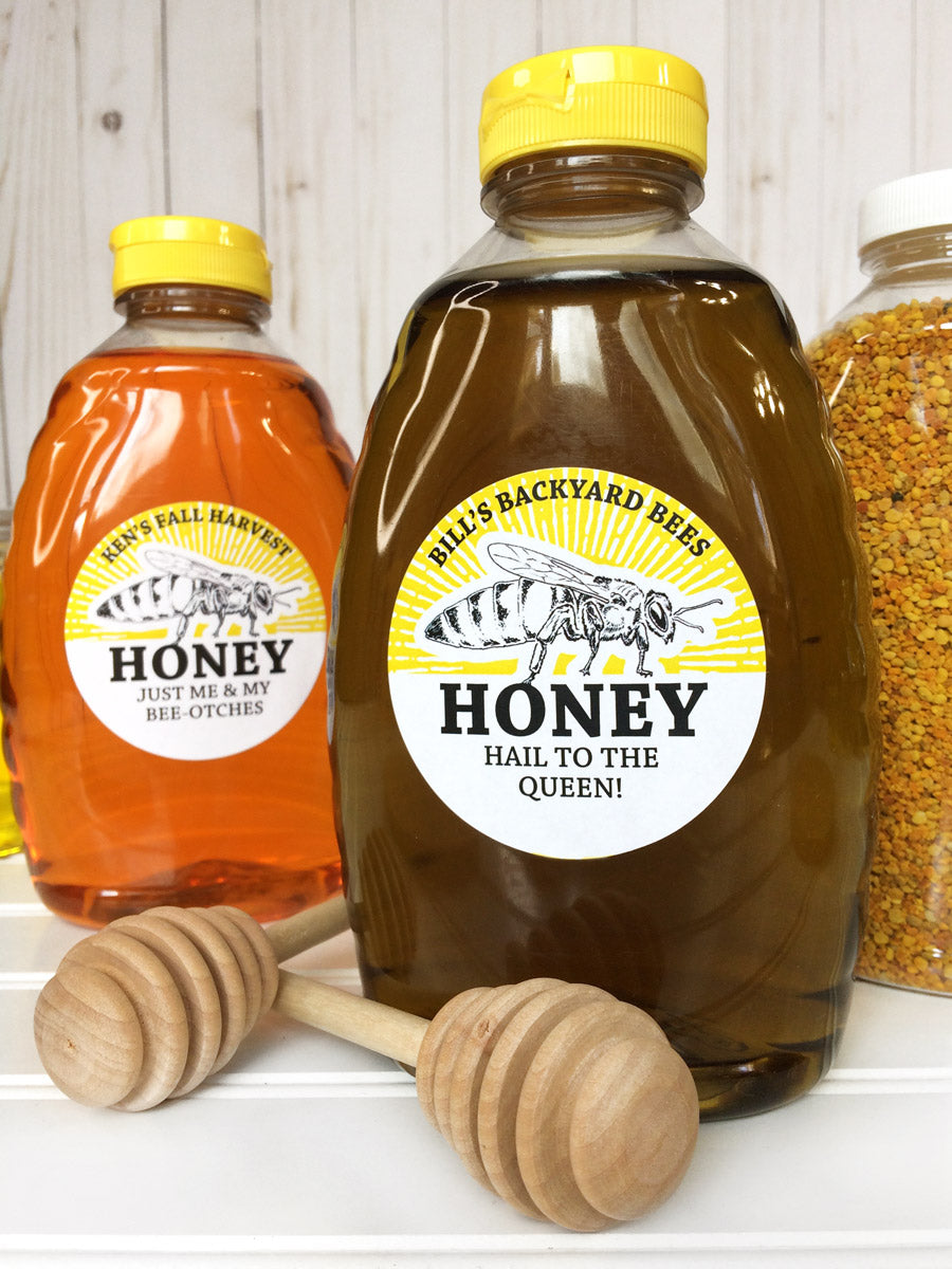 Custom Queen Bee Honey Labels for backyard beekeepers | CanningCrafts.com