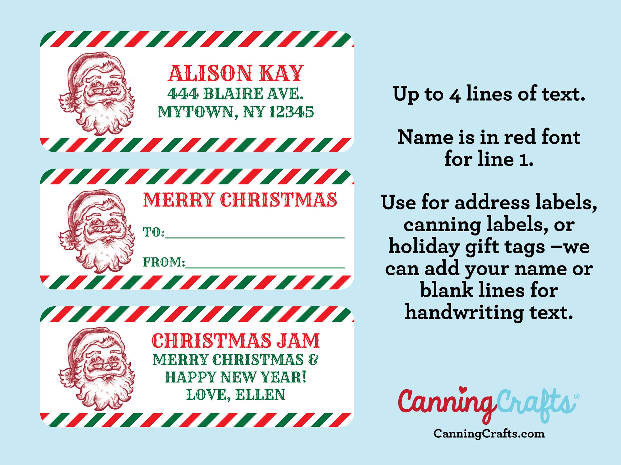 Santa Address Labels custom santa address labels