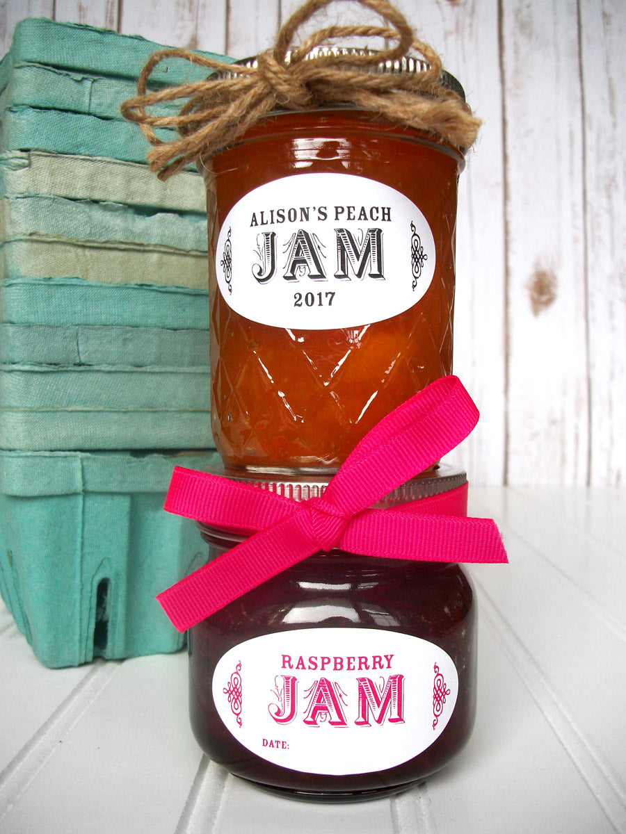 Customizable Canning Labels Colorful Oval Custom Canning Labels for quilted jam jars – CanningCrafts