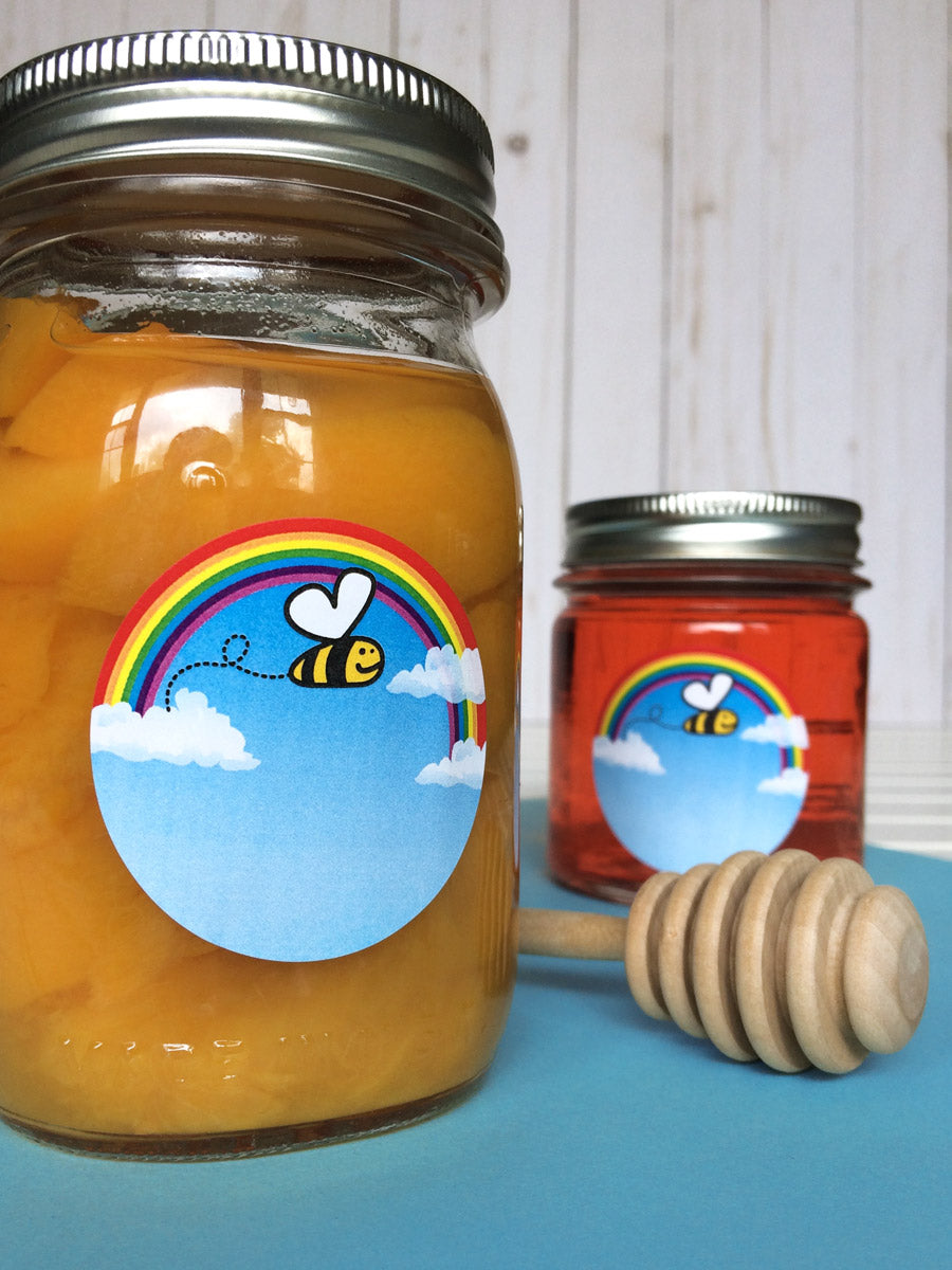 Bee Happy Mason Canning Jar Labels | CanningCrafts.com