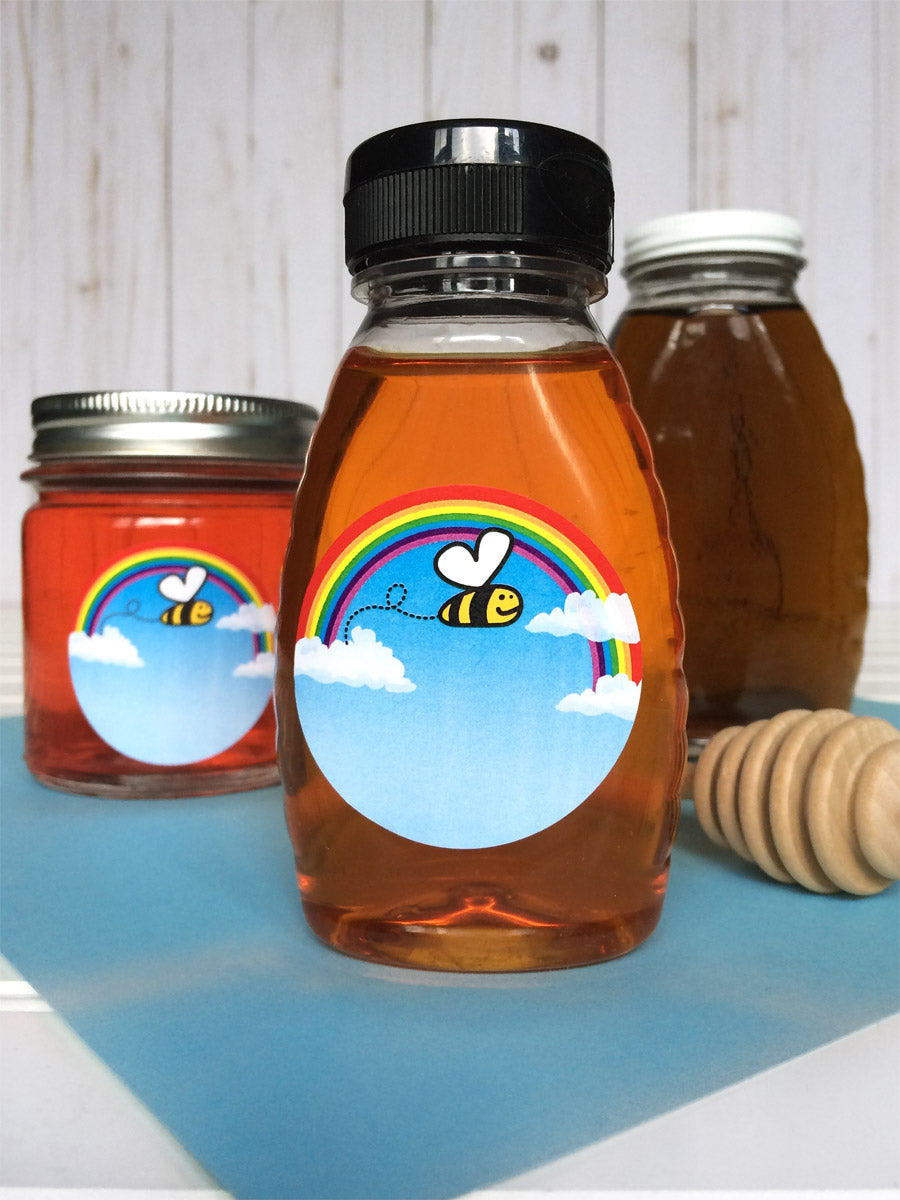Bee Happy Honey Bottle Labels | CanningCrafts.com