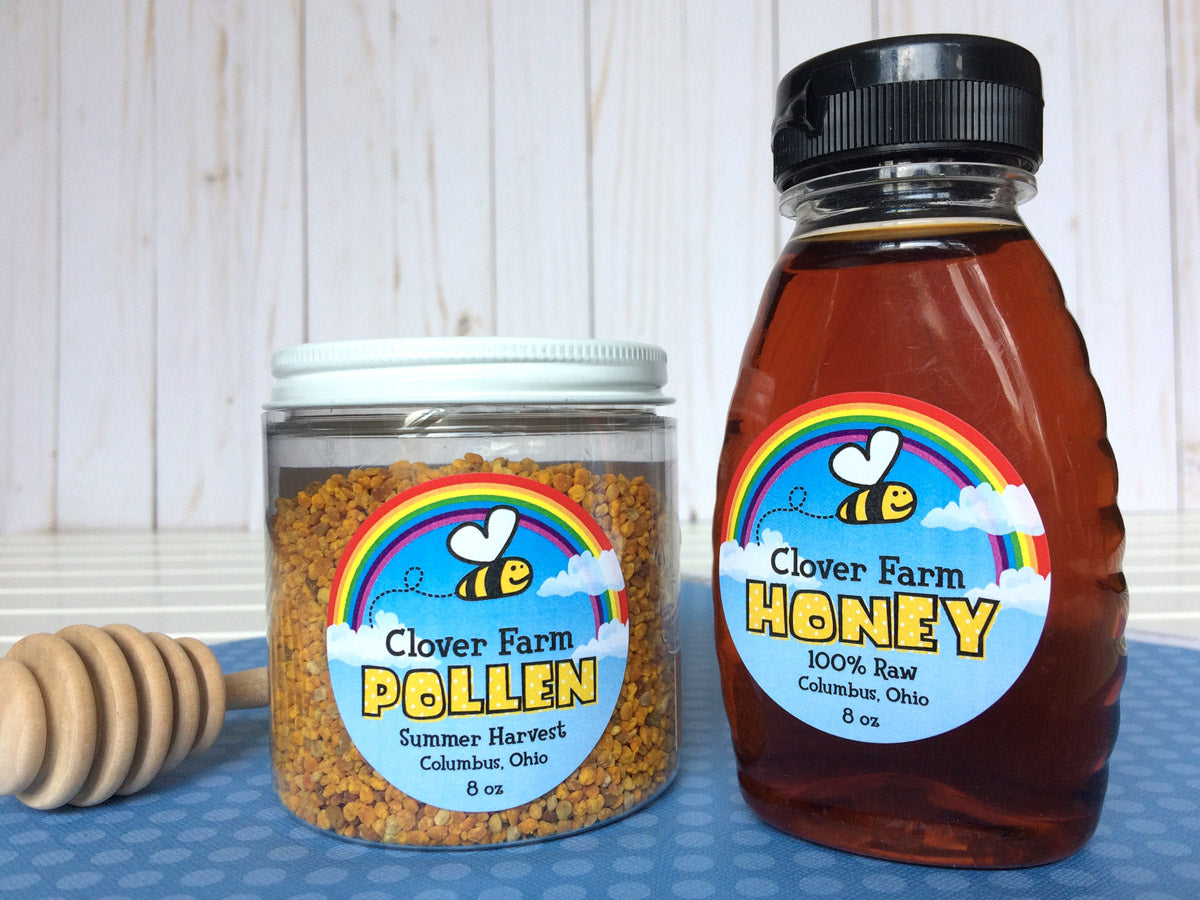 Custom Bee Happy Honey and Pollen Labels | CanningCrafts.com