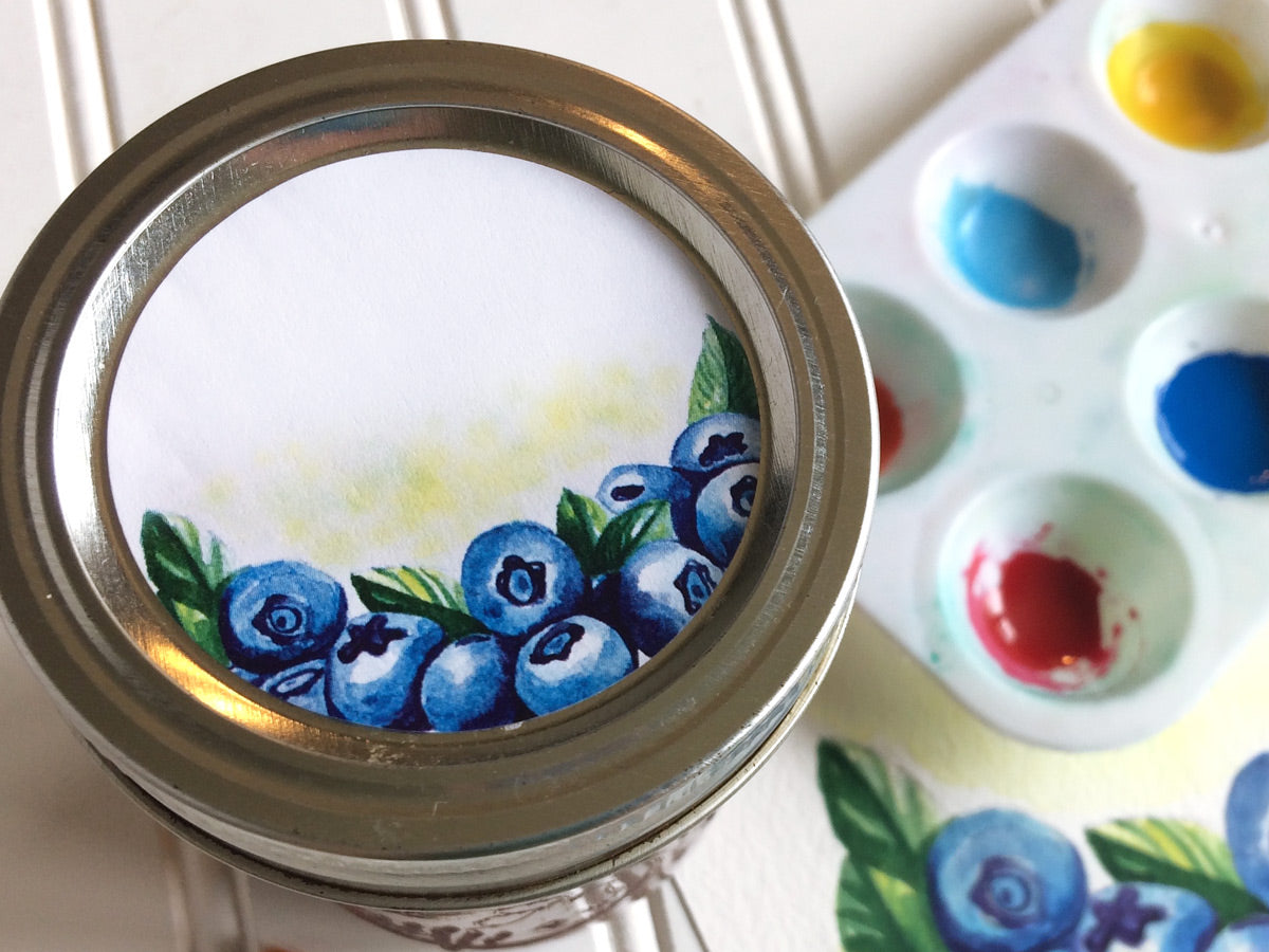 Watercolor Blueberry Canning Labels | CanningCrafts.com
