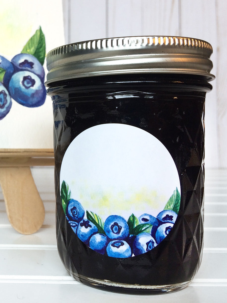 Watercolor Blueberry Jam and Jelly Jar Labels for Home Canning | CanningCrafts.com