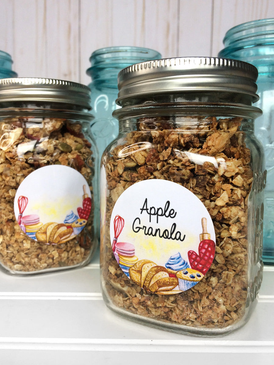 Watercolor Kitchen & Baked Goods Labels for canning jars | CanningCrafts.com