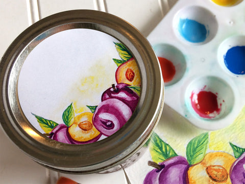 Blank Watercolor Plum Canning Labels | CanningCrafts.com
