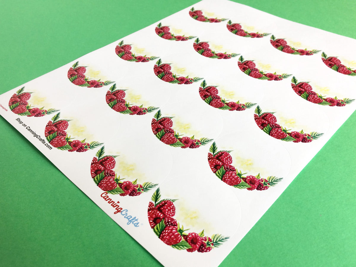 Watercolor Raspberry Canning Labels for jam, jelly, and preserves | CanningCrafts.com