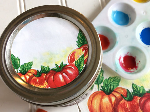 Watercolor Tomato Canning Labels | CanningCrafts.com