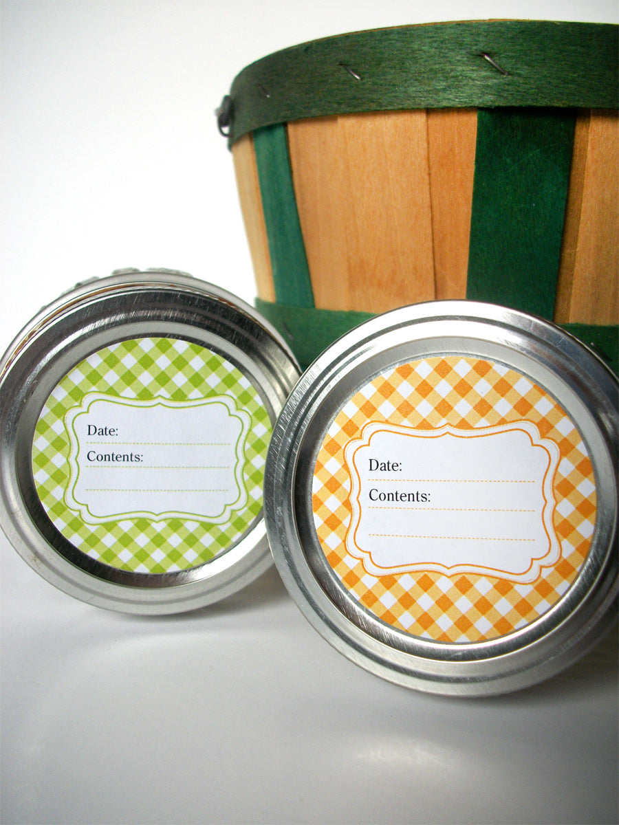 Bright Gingham Canning Labels  | CanningCrafts.com