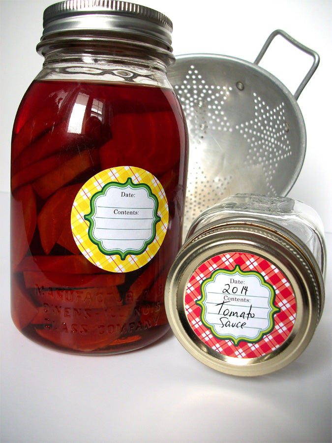 bright plaid canning jar labels | CanningCrafts.com