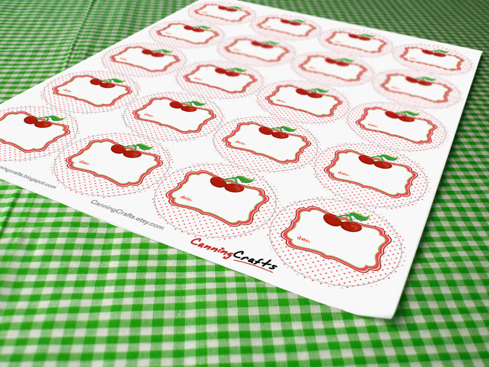 Cute Cherry Canning Labels for home preserved cherry jam & jelly –  CanningCrafts