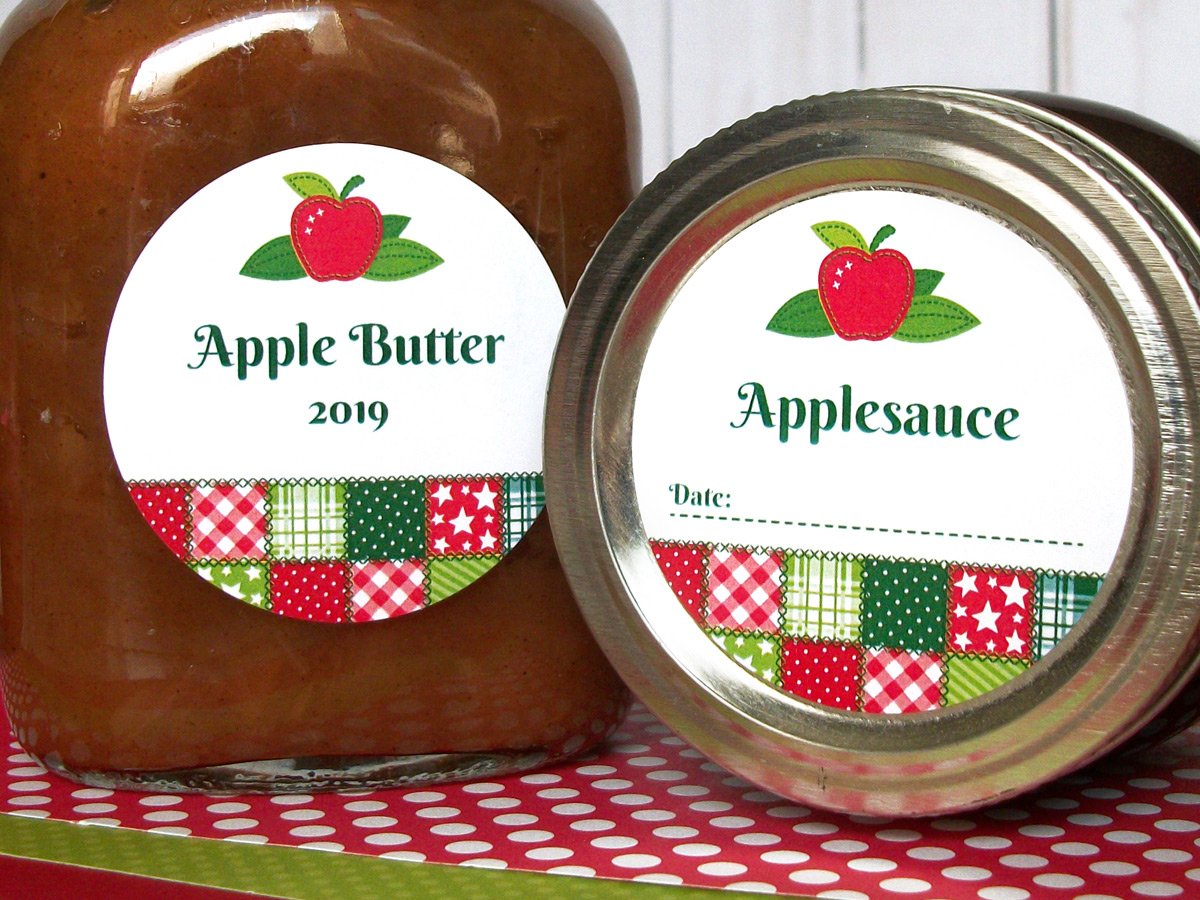 Country Quilt Apple Canning Labels | CanningCrafts.com