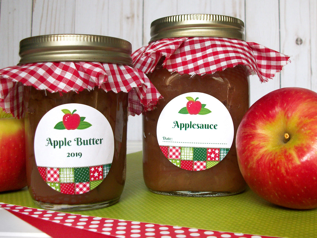 Country Quilt Apple Butter & Applesauce Canning Labels | CanningCrafts.com