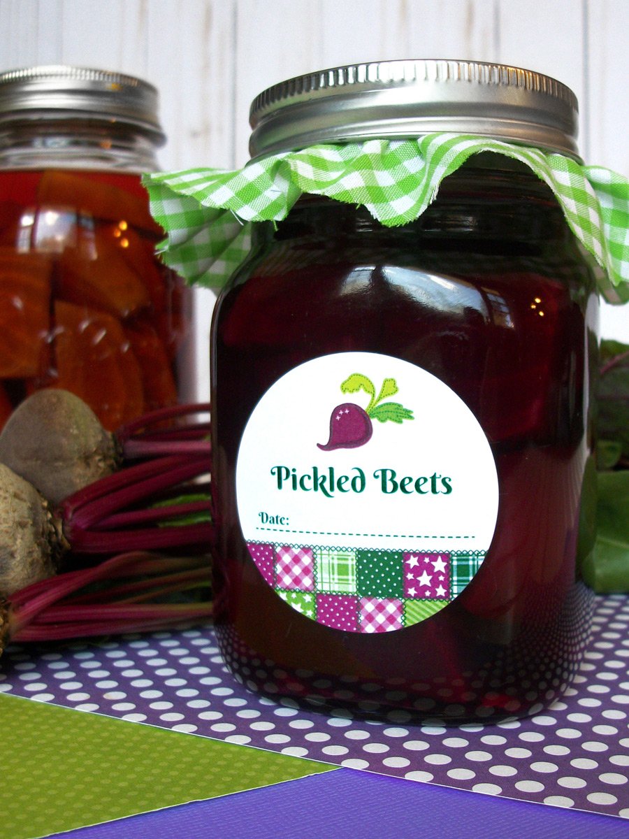 Country Quilt Pickled Beets Mason Canning Jar Labels | CanningCrafts.com