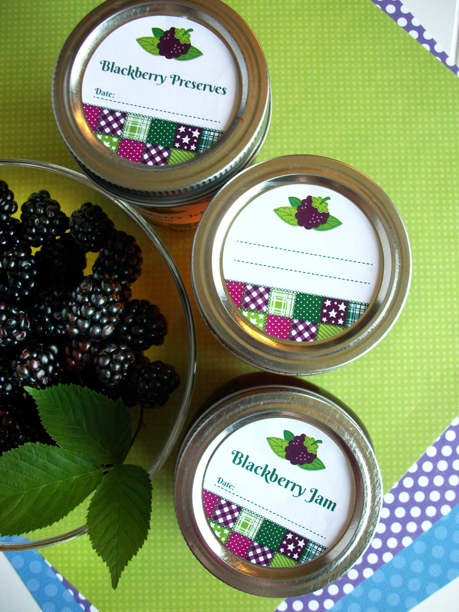 Country Quilt Blackberry Jam, Jelly, & Preserves Canning Labels | CanningCrafts.com