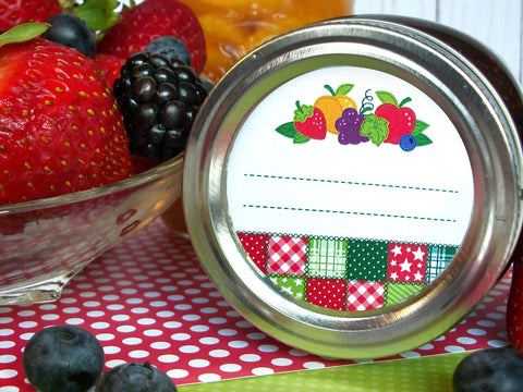 Country Quilt Fruit Canning Labels | CanningCrafts.com