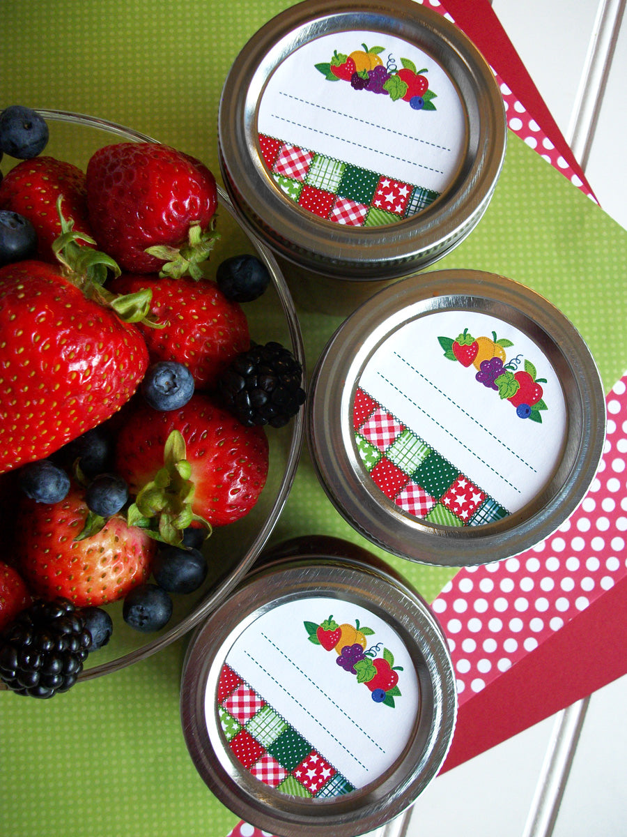 Country Quilt Fruit Canning Labels | CanningCrafts.com