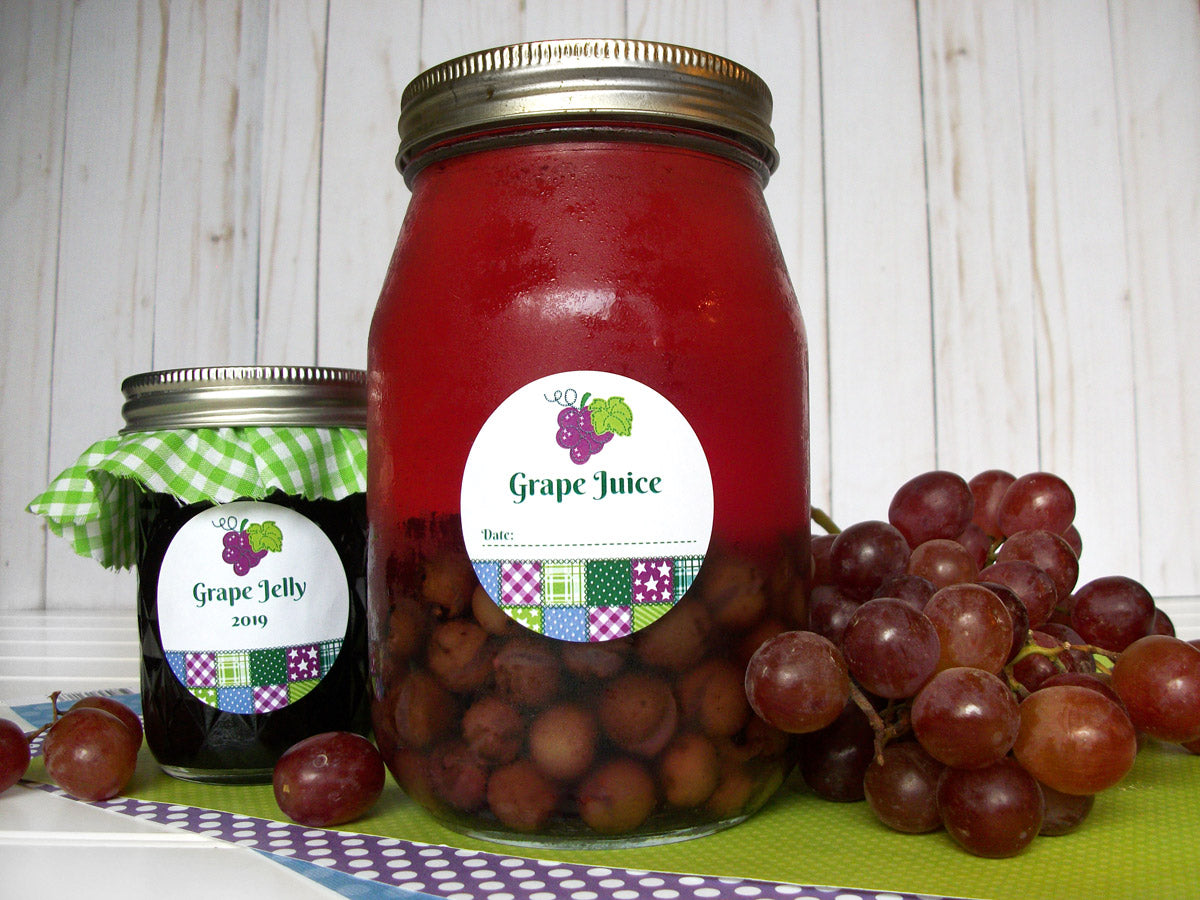 Country Quilt Grape Juice & Jelly Canning Labels | CanningCrafts.com