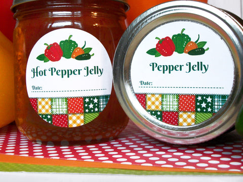 Country Quilt Hot Pepper Jelly Canning Labels | CanningCrafts.com
