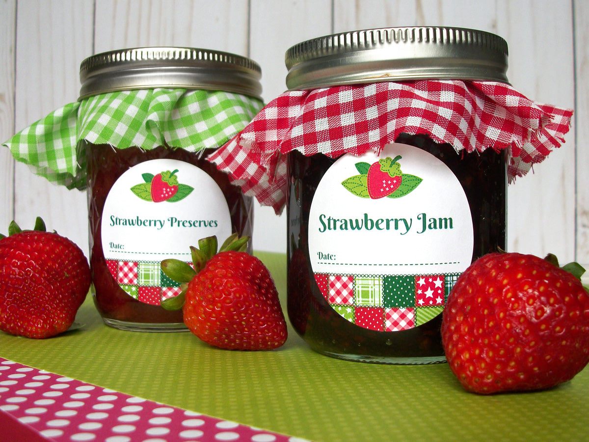 Country Quilt Strawberry Canning Labels | CanningCrafts.com