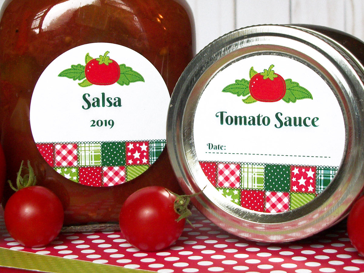 Country Quilt Tomato Canning Labels
