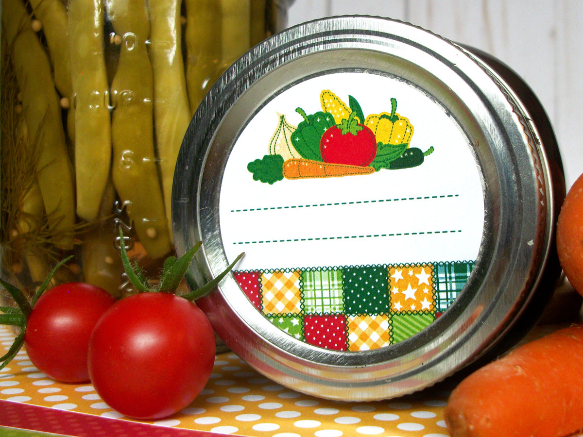 Country Quilt Vegetable Canning Labels | CanningCrafts.com