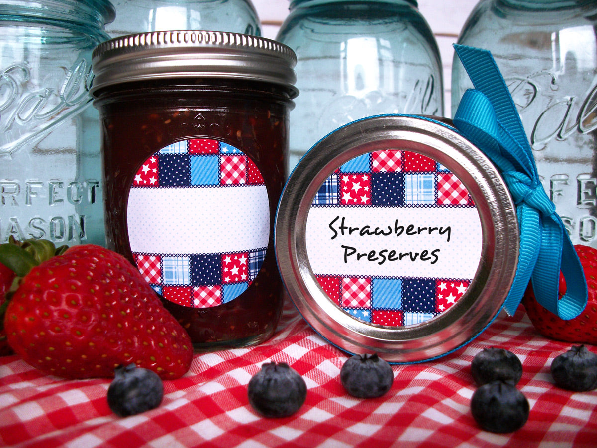 Country Quilt Canning Labels | CanningCrafts.com