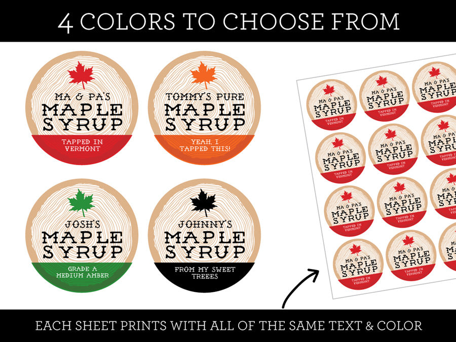 Custom Cross Cut Wood Maple Syrup Labels | CanningCrafts.com