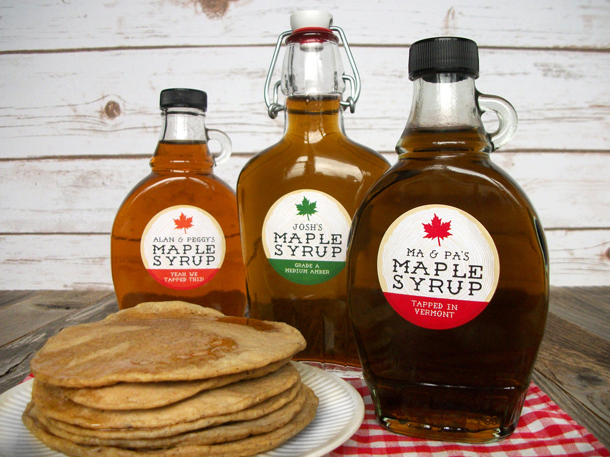 Custom Cross Cut Wood Maple Syrup Labels for home-based maple sugarers ...