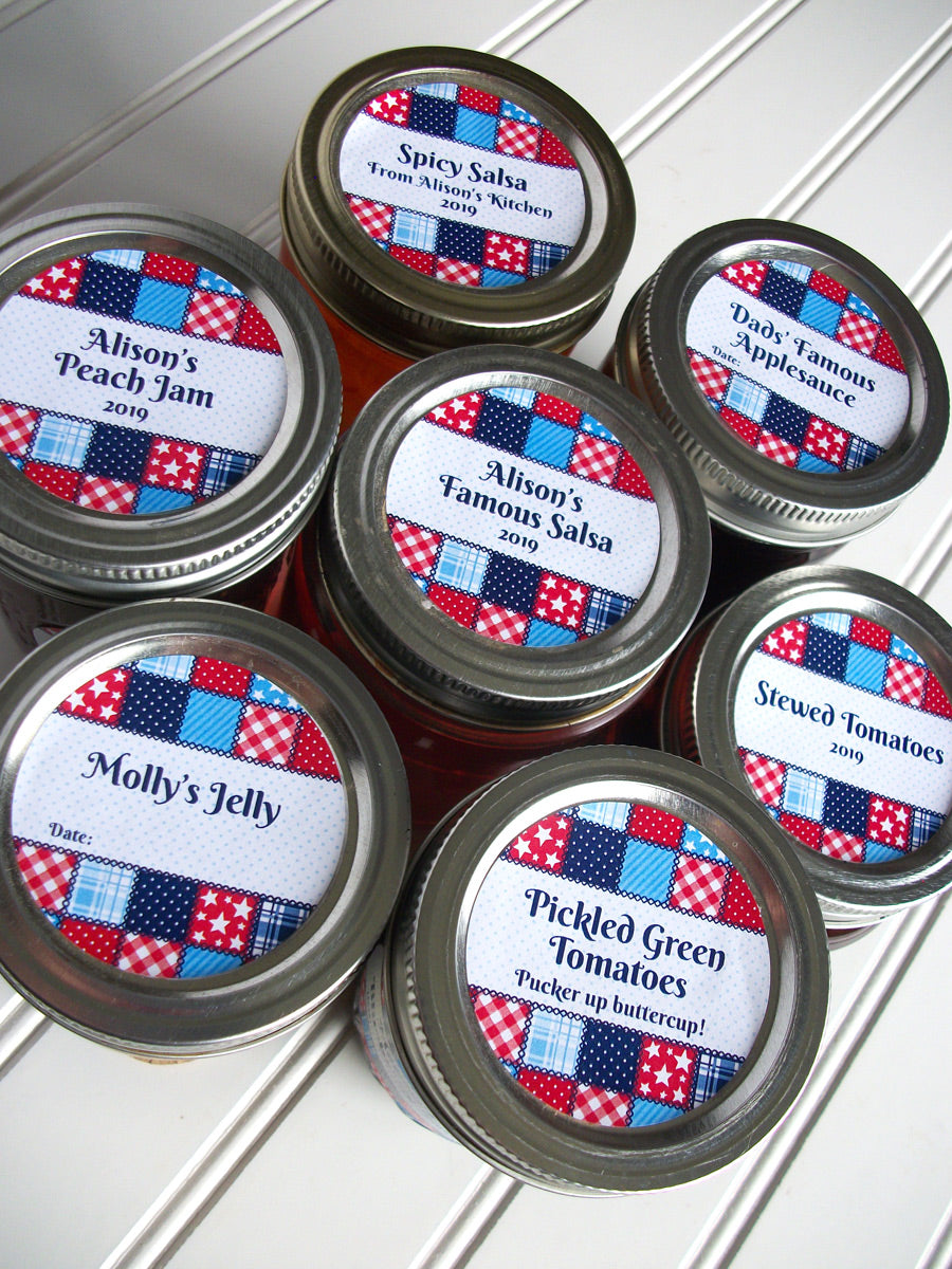 Custom Country Quilt Canning Labels | CanningCrafts.com
