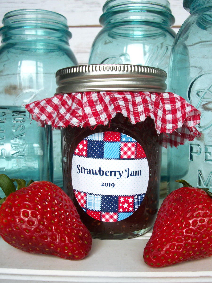 Custom Country Quilt Canning Jam Jar Labels | CanningCrafts.com
