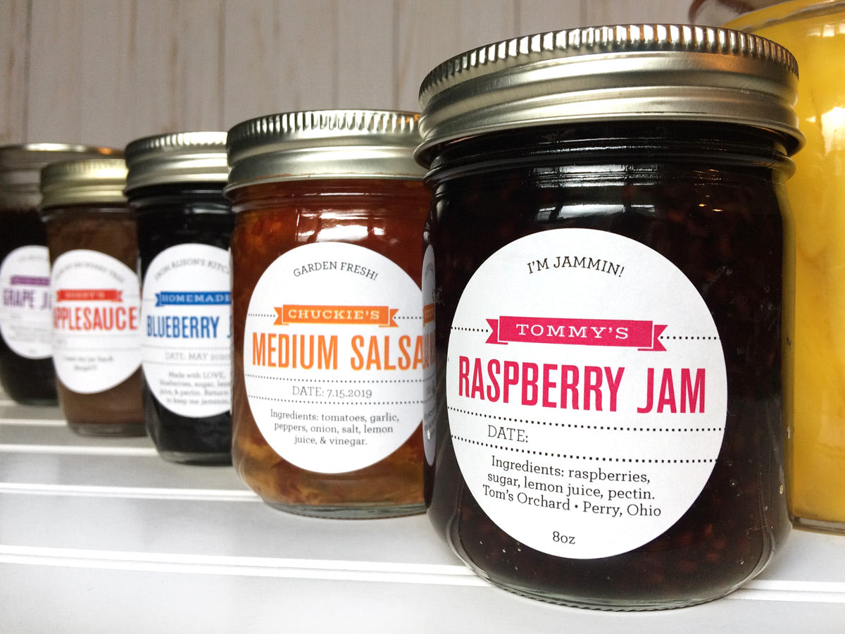 Custom Foodie's Delight Jam and Jelly Canning Jar Labels | CanningCrafts.com