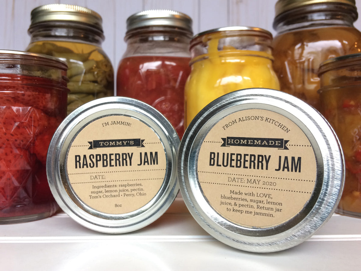 Custom Foodie's Delight Kraft Jam and Jelly Jar Labels | CanningCrafts.com