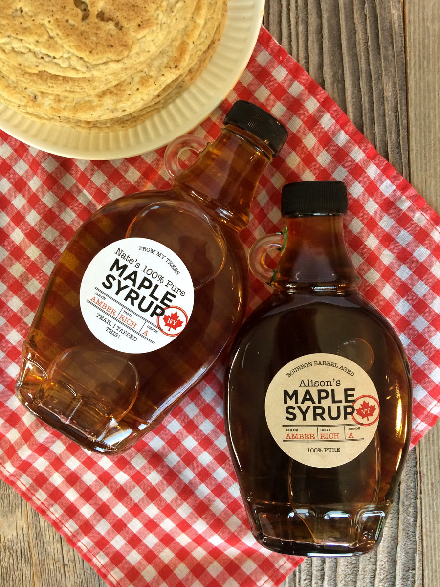 Custom Just the Facts Maple Syrup Labels printed with your text | CanningCrafts.com