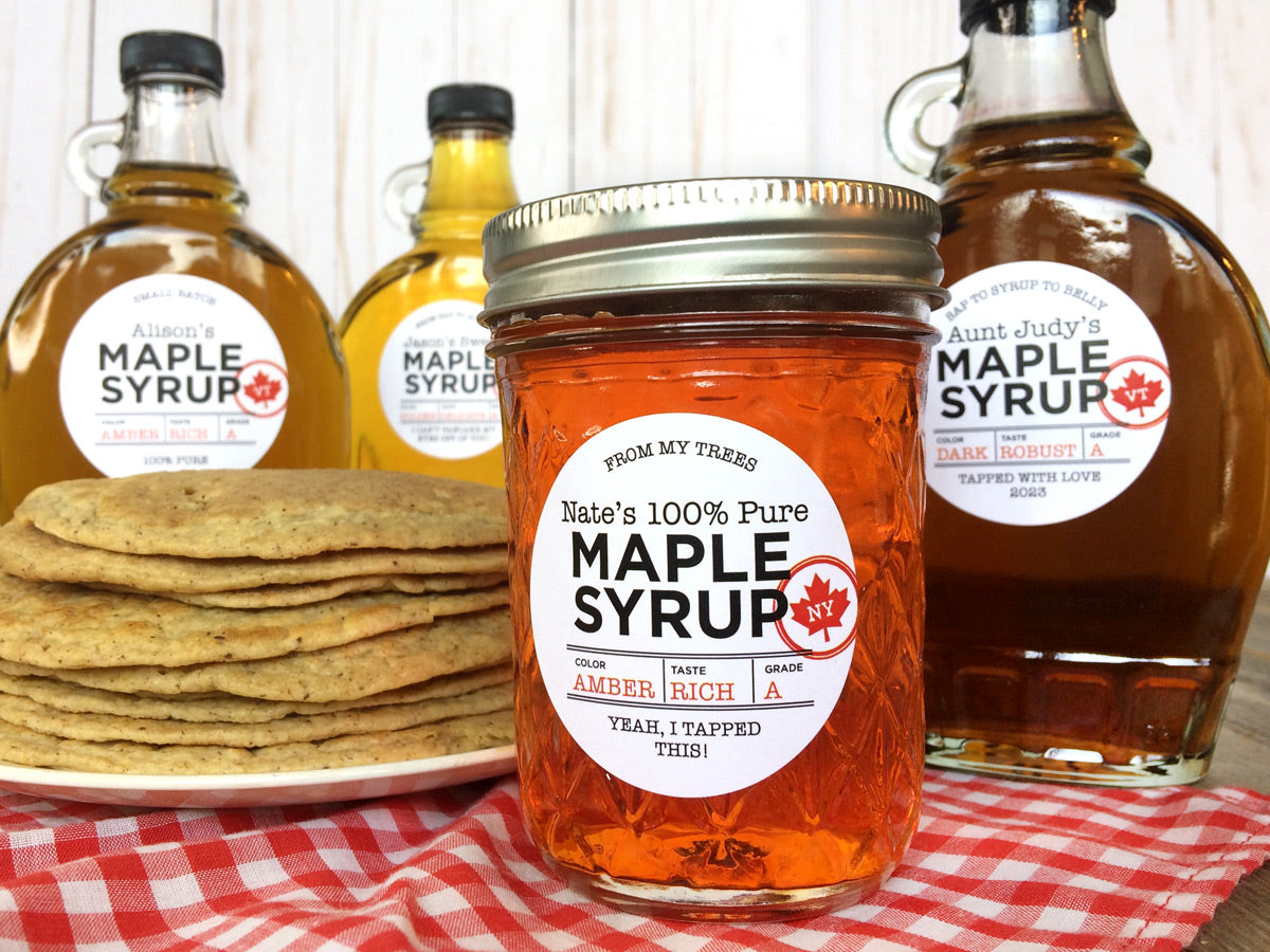 Custom Just the Facts Maple Syrup Labels for maple sugarers & hobbyist ...