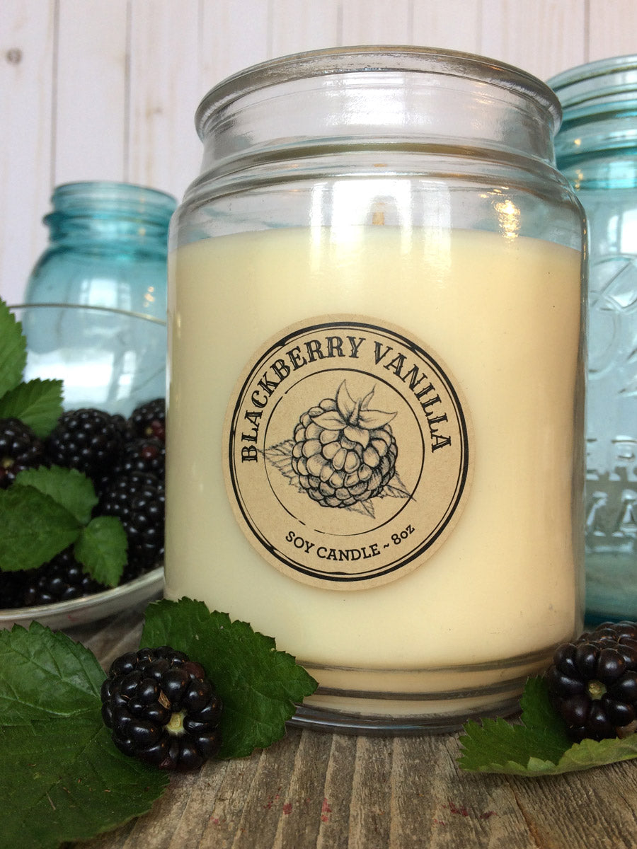 Custom Kraft Apothecary Blackberry Candle Labels | CanningCrafts.com