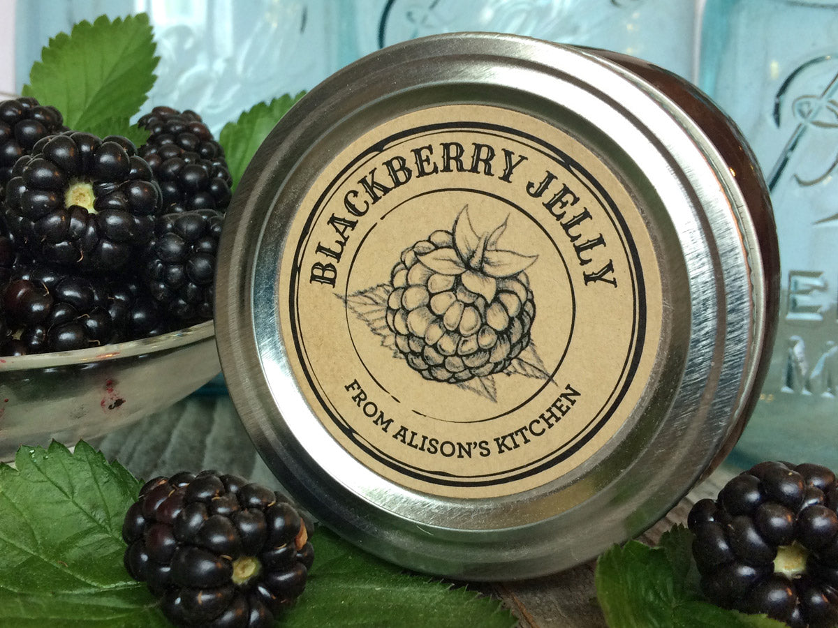 Custom Kraft Apothecary Blackberry Jam and Jelly Canning Labels | CanningCrafts.com