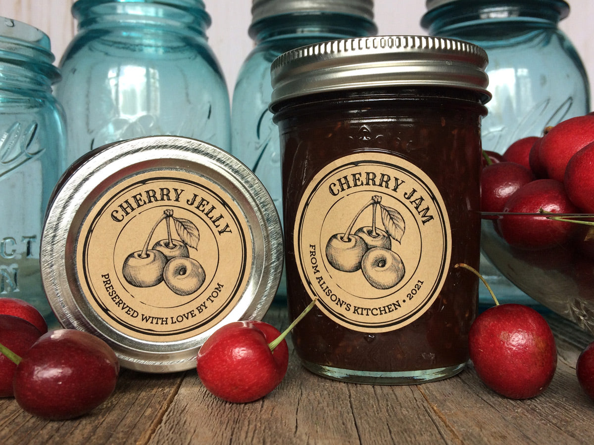 Cute Cherry Canning Labels for home preserved cherry jam & jelly –  CanningCrafts