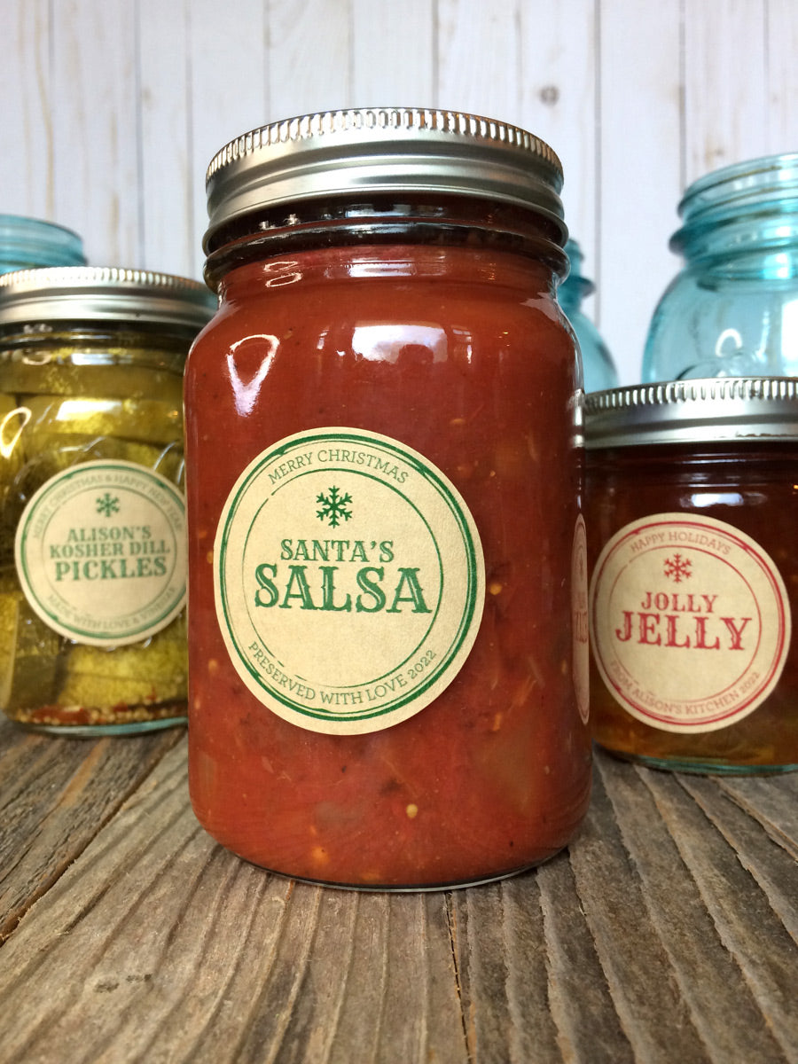 Customizable Canning Labels Custom Kraft Apothecary Christmas Canning Labels, jam & jelly stickers ...