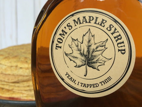Custom Kraft Apothecary Maple Syrup Labels | CanningCrafts.com