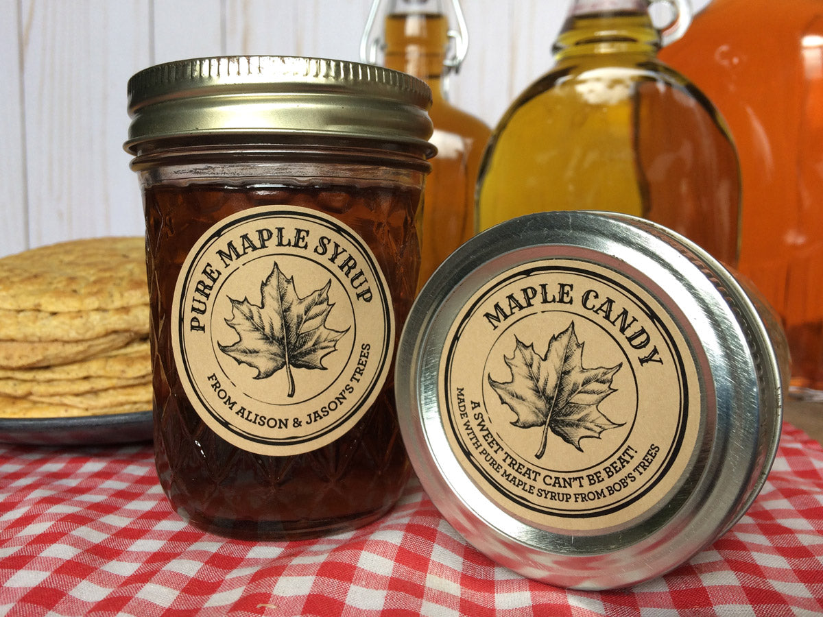 Custom Kraft Apothecary Maple Syrup and Candy Labels | CanningCrafts.com