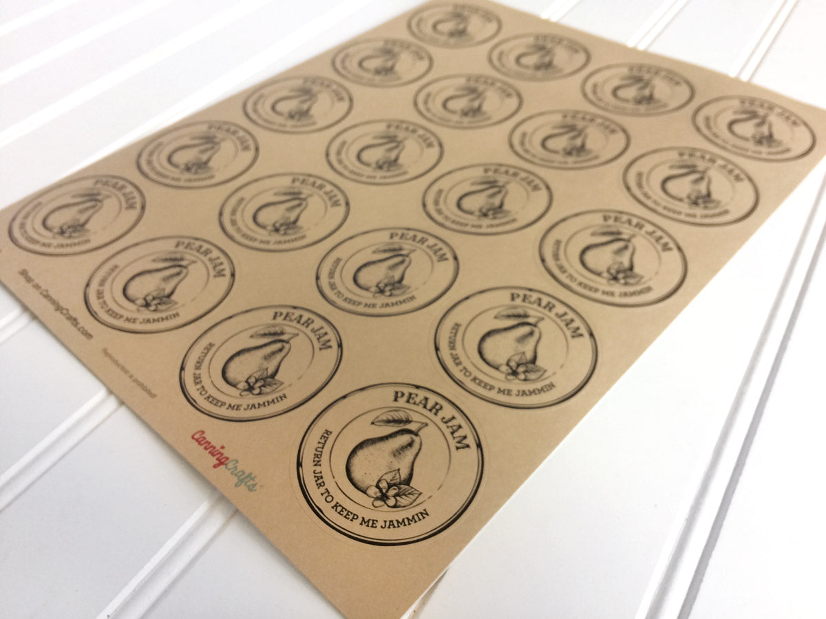 Custom Kraft Apothecary Pear Canning Labels | CanningCrafts.com