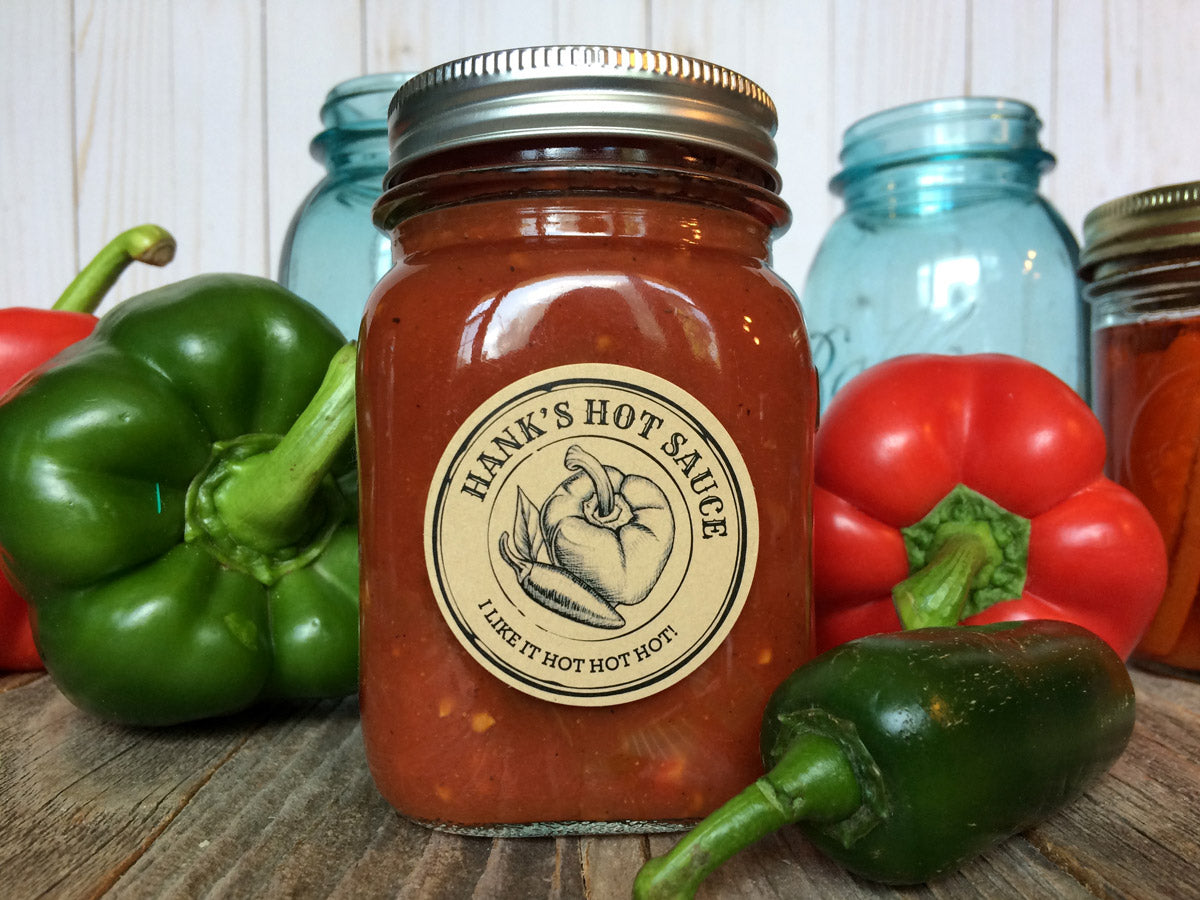 Custom Kraft Apothecary Pepper Canning Labels for Hot Sauce | CanningCrafts.com