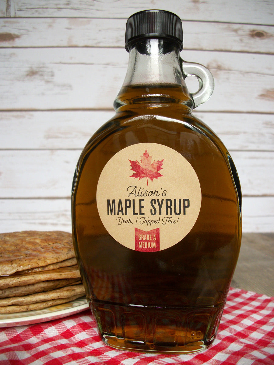 Custom Kraft Maple Syrup Bottle Labels | CanningCrafts.com