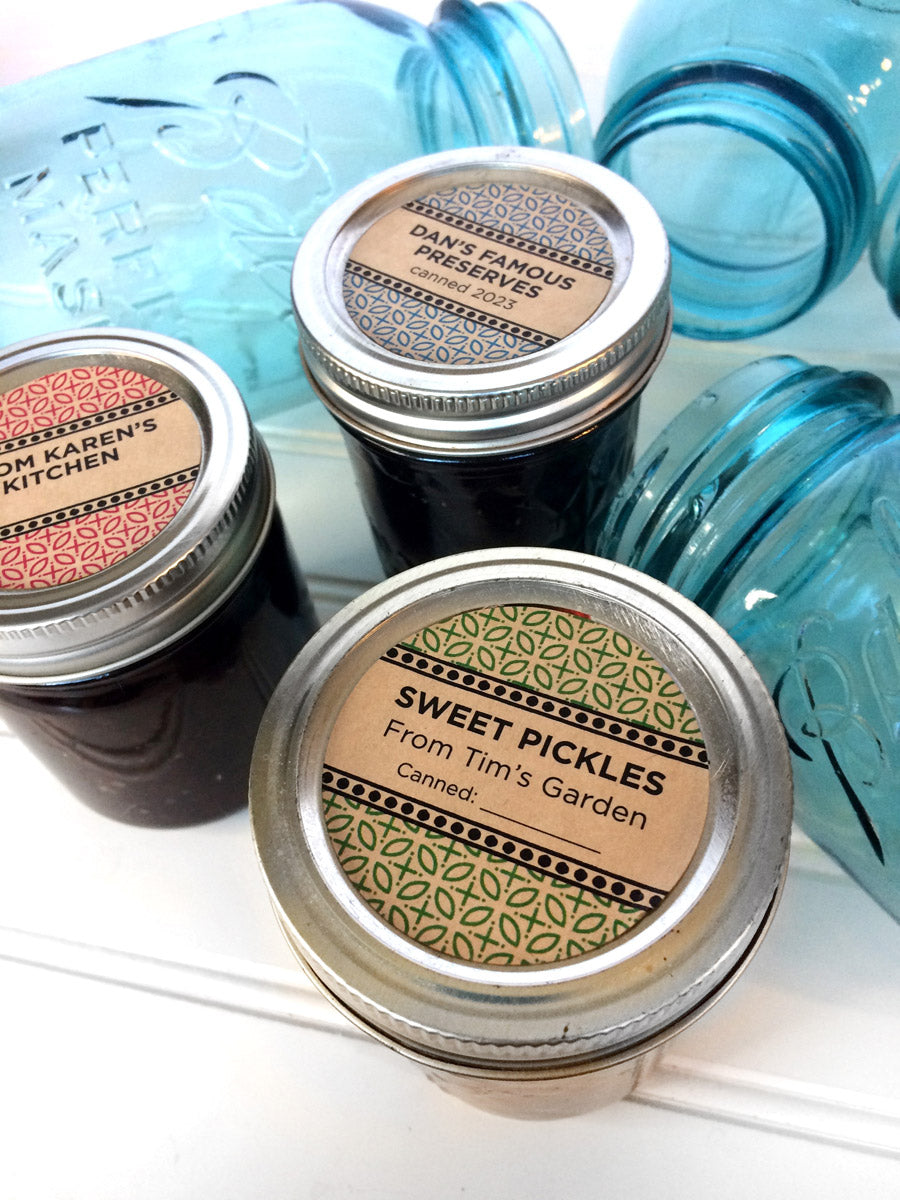 Customizable Canning Labels Custom Kraft Market Blend Canning Labels for home preserved jam jelly ...