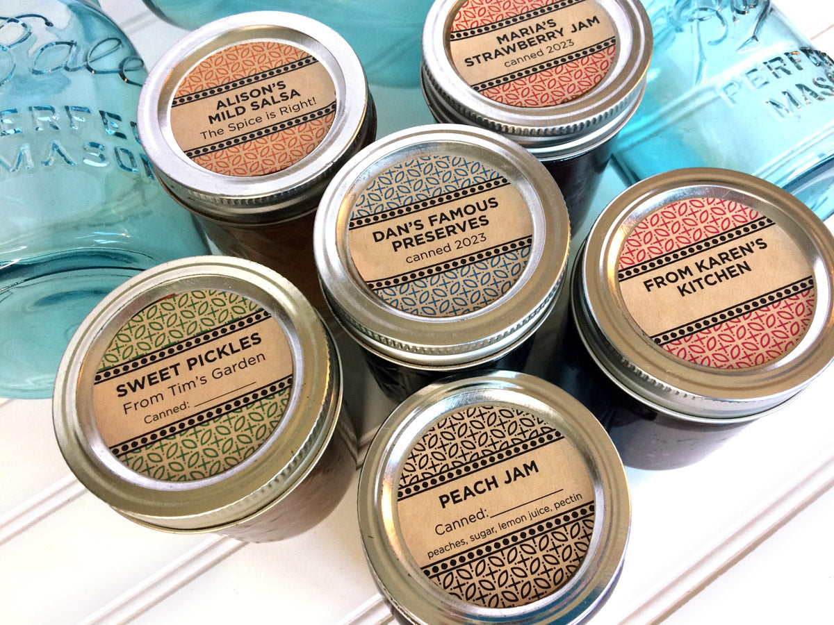 Customizable Canning Labels Custom Kraft Market Blend Canning Labels for home preserved jam jelly ...