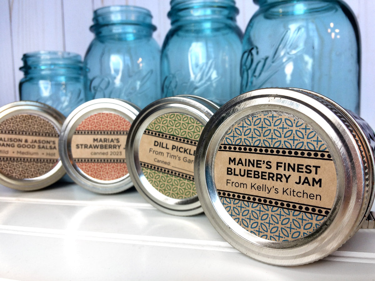 Custom Kraft Market Blend Canning Labels for jam & jelly jars | CanningCrafts.com